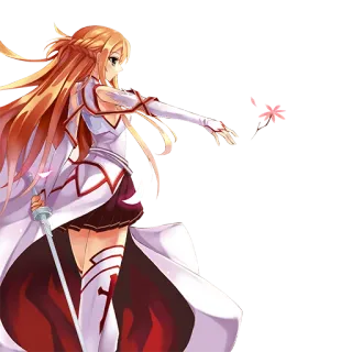 🤠 Asuna Yuuki Sword Art Online 애니메이션, 검, 소녀, 판타지, 캐릭터 telegram sticker