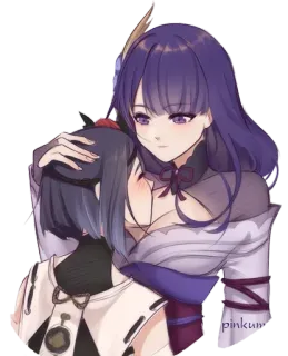 😘 Anime, Personajes, Abrazo, Chica, Ilustración telegram sticker