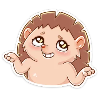 🤷‍♂ hedgehog, animal, cute, cartoon whatsapp sticker