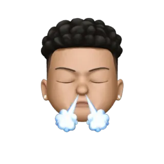😁 Эмодзи, Лицо, Дышать, Нос, Пар whatsapp sticker