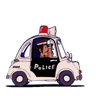 🚓 POLICE polícia, carro, policial, desenho animado, veículo, segurança pública telegram sticker