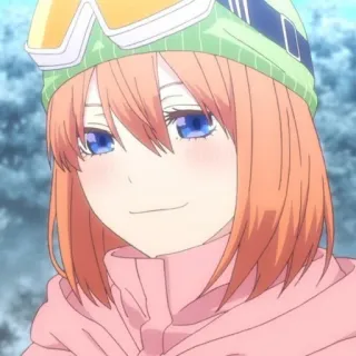🍑 Yotsuba Nakano The Quintessential Quintuplets Anime, Manga, Fille, Mignon, Skieur, Hiver, Personnage telegram sticker
