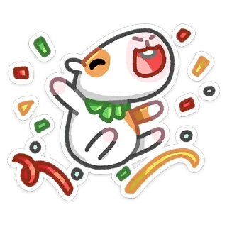 🥳 Cartoon, Tier, Feier, Süß, Kawaii, Schleife, Party, Hamster whatsapp sticker