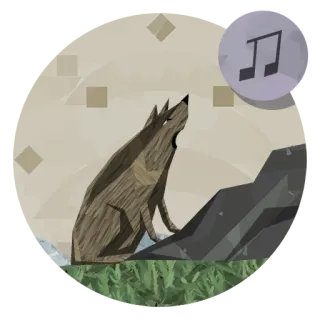 🎤 lupo, ululato, musica, animale, natura, canzone telegram sticker
