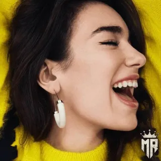 🍓 Dua Lipa singer, portrait, Dua Lipa, earring, woman, profile, smile telegram sticker