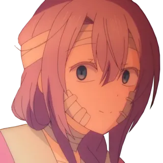 👀 Anime, Perban, Terluka, Karakter, Rambut ungu telegram sticker