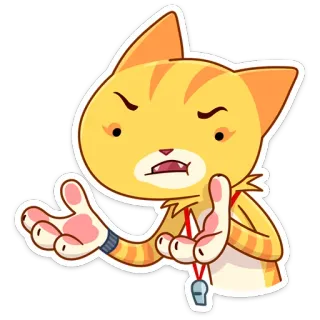 🤨 gato, dedo corazón, grosero, ofensivo, dibujo animado, enojado, entrenador whatsapp sticker