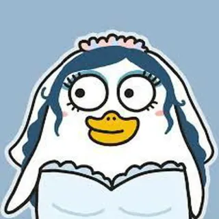 🐣 เป็ด, เจ้าสาว, งานแต่งงาน, การ์ตูน, สัตว์, น่ารัก telegram sticker