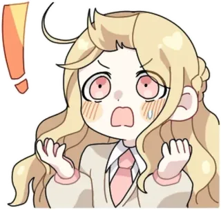 💬 动漫, 震惊, 感叹号, 惊讶, 卡通, 表情, 卡哇伊 telegram sticker