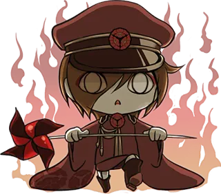 😐 anime, fire, hat, chibi, figure, pinwheel telegram sticker