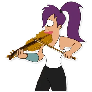 🎻 Leela Futurama guercio, futurama, cartoni animati, violino telegram sticker