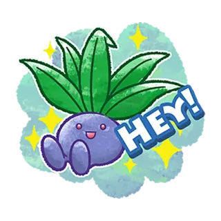 🙋 HEY! pianta, carino, cartone animato, ciao, saluto telegram sticker