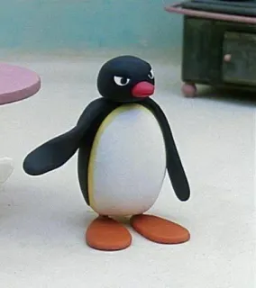 😡 Pingu pinguino, cartone animato, claymation, personaggio whatsapp sticker