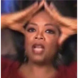 🙂 Oprah Oprah, talk show host, woman, expression, reaction, surprise telegram sticker