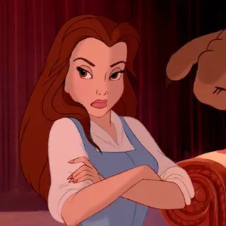🥀 Belle Beauty and the Beast Disney, Belle, Beauty and the Beast, animated, princess, cartoon telegram sticker