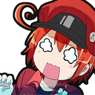 🩸 Red Blood Cell Cells at Work! Anime, Manga, Cells at Work, Rote Blutzelle, Waifu whatsapp sticker