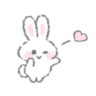 🥰 กระต่าย, สัตว์, น่ารัก, ความรัก, หัวใจ, ขยิบตา, ท่าทางหยาบคาย telegram sticker