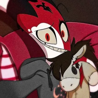 ❤️ Blitzo Helluva Boss Helluva Boss, Blitzo, Postać animowana, Imp, Kreskówka, Demon telegram sticker