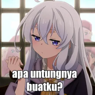 😕 apa untungnya buatku? อนิเมะ, ผู้หญิง, สีหน้า, เบื่อ whatsapp sticker