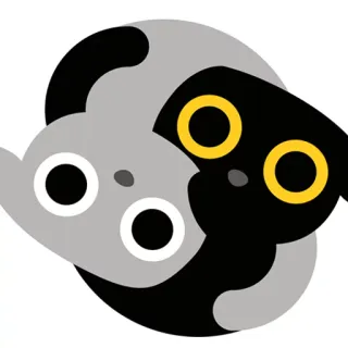 ☯ cat, yin yang, cute, sticker, animal, black, grey telegram sticker