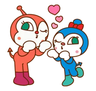 🐼 Kreskówka, Urocze, Serca, Miłość, Anime, Kawaii, Postacie telegram sticker