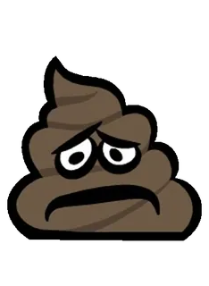 💩 caca, emoji, triste, marron, crotte, contrarié telegram sticker
