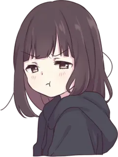 😠 anime, girl, sticker, cartoon, angry, expression telegram sticker
