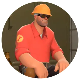 🌚 Engineer Team Fortress 2 engenheiro, team fortress 2, jogo, personagem, chapéu, óculos de sol telegram sticker