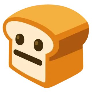 🍞 roti, makanan, emoji, kartun, roti panggang, wajah telegram sticker