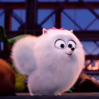 ❄️ Gidget The Secret Life of Pets собака, мультфильм, животное, домашнее животное, Гиджет whatsapp sticker