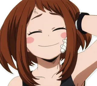 😅 Ochaco Uraraka My Hero Academia anime, manga, ochaco uraraka, my hero academia, cute, smile telegram sticker