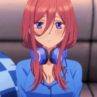 💙 anime girl, headphones, cute, manga, portrait telegram sticker