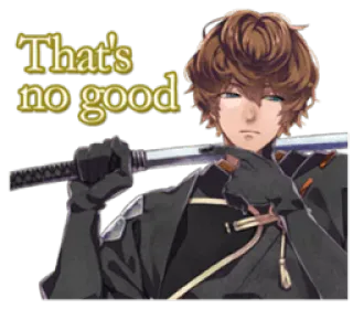 🤔 That's no good anime, sword, character, expression, thats no good telegram sticker