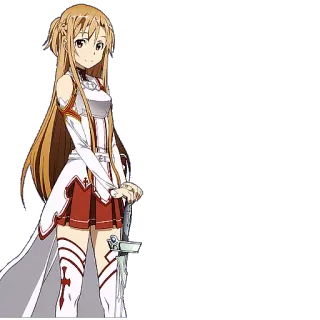 😐 Asuna Yuuki Sword Art Online อนิเมะ, ดาบ, ผู้หญิง, ตัวละคร, Sword Art Online, อาสึนะ ยูกิ telegram sticker