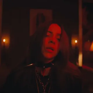 ❤️ Billie Eilish singer, musician, celebrity, Billie Eilish, red lighting telegram sticker