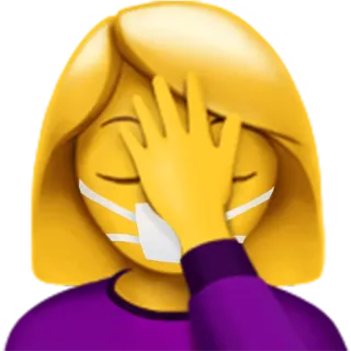 🤦‍♀️ Facepalm, Emoji, Masker, Kekecewaan, Frustrasi, Covid-19, Pandemi whatsapp sticker