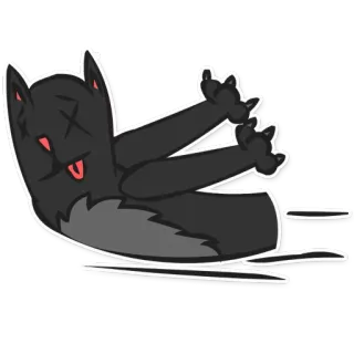 😵 cat, animal, dead, cartoon, humor whatsapp sticker