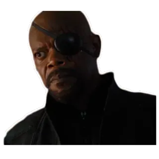 😠 Nick Fury 닉 퓨리, 마블, 캐릭터, 눈가리개, 스파이 whatsapp sticker