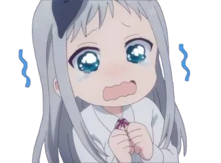 😰 anime, piangere, triste, ragazza, cartone animato, emozione telegram sticker