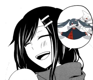 ❤ Chica anime, Manga, Dibujo animado, Lindo, Sonriendo, Kawaii, Ilustración telegram sticker