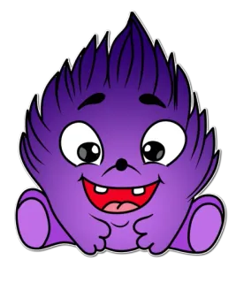 🙂 Kreskówka, Potwór, Fioletowy, Uroczy, Postać, Animacja telegram sticker