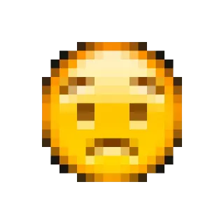😟 emoji, pixel, sad, angry, face telegram sticker