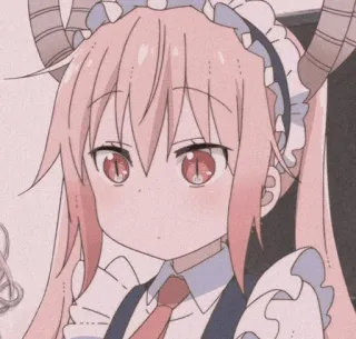 🐉 Tohru Miss Kobayashi's Dragon Maid anime, dragon, maid, cartoon, cute, pink hair telegram sticker