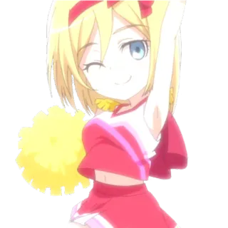 💃 Anime, Cheerleader, Mädchen, Cartoon, Uniform, Charakter whatsapp sticker