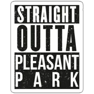 🔫 STRAIGHT OUTTA
PLEASANT
PARK Плезант Парк, Straight Outta, Мем, Текст, Пародия telegram sticker