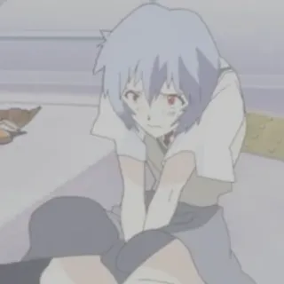 📓 Rei Ayanami Neon Genesis Evangelion Anime, Rei Ayanami, Evangelion, Traurig, Charakter whatsapp sticker
