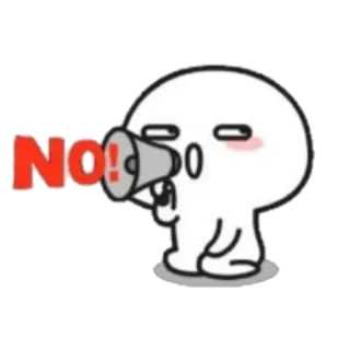 🪐 NO! no, arrabbiato, megafono, protesta, dissenso telegram sticker
