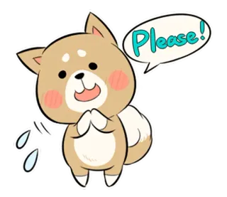 🙏 Please! собака, милый, животное, просьба, упрашивающий, каваий, шиба ину telegram sticker