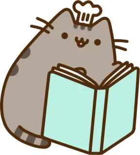 📖 Pusheen Katze, Pusheen, Kochen, Koch, süß telegram sticker