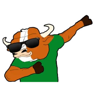 🥒 byk, dab, okulary przeciwsłoneczne, zwierzę, mem, kreskówka telegram sticker